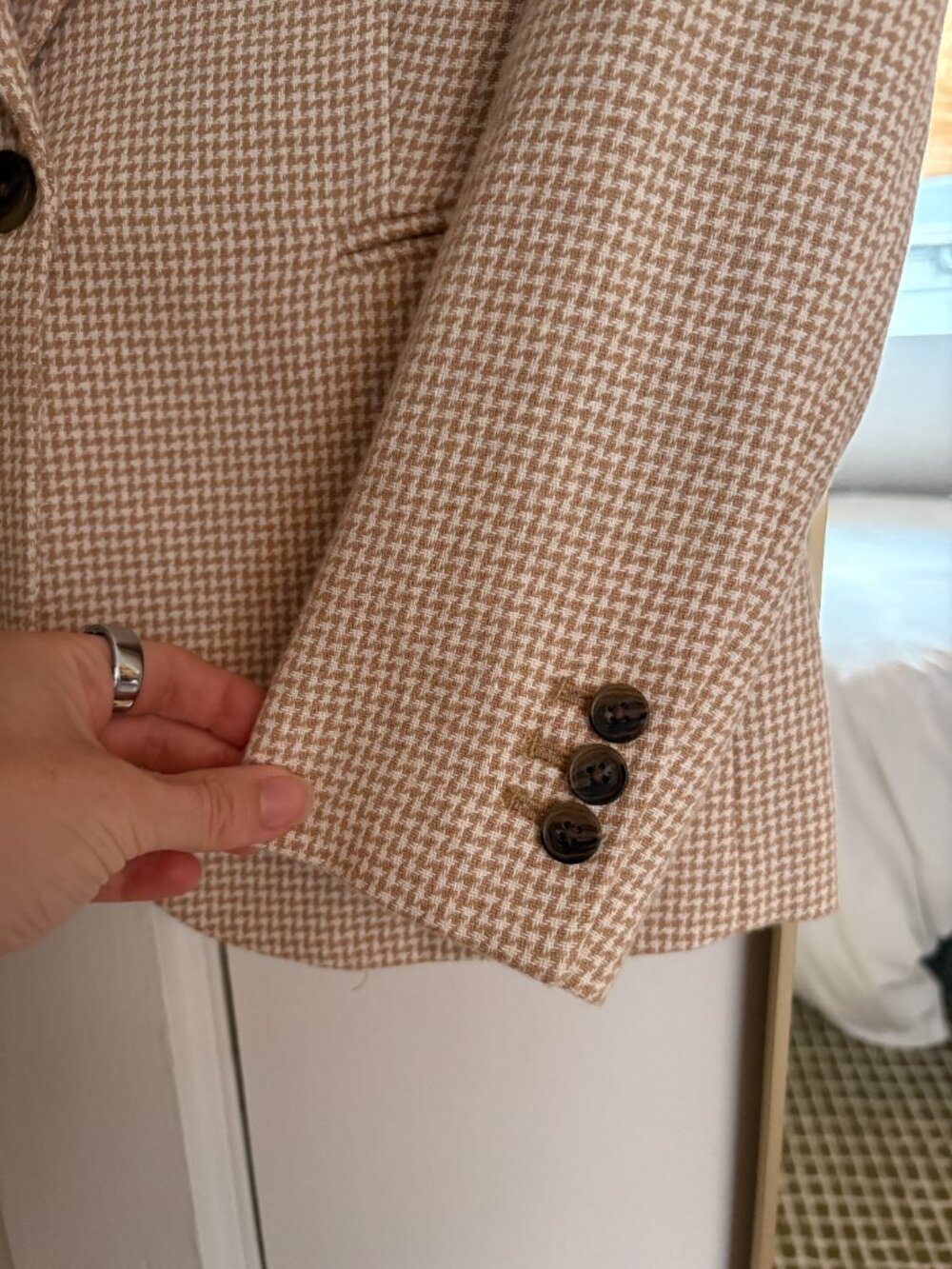 J. Crew Houndstooth Blazer - Tan, 2 - Picture 3 of 5